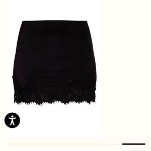 PrettyLittleThing Black Mini Skirt with Lace Hem